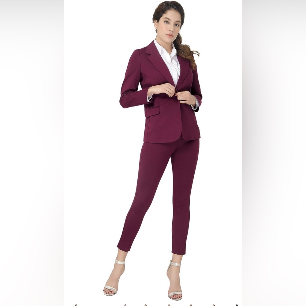 Women's Business Blazer Pant Suit Set for Work